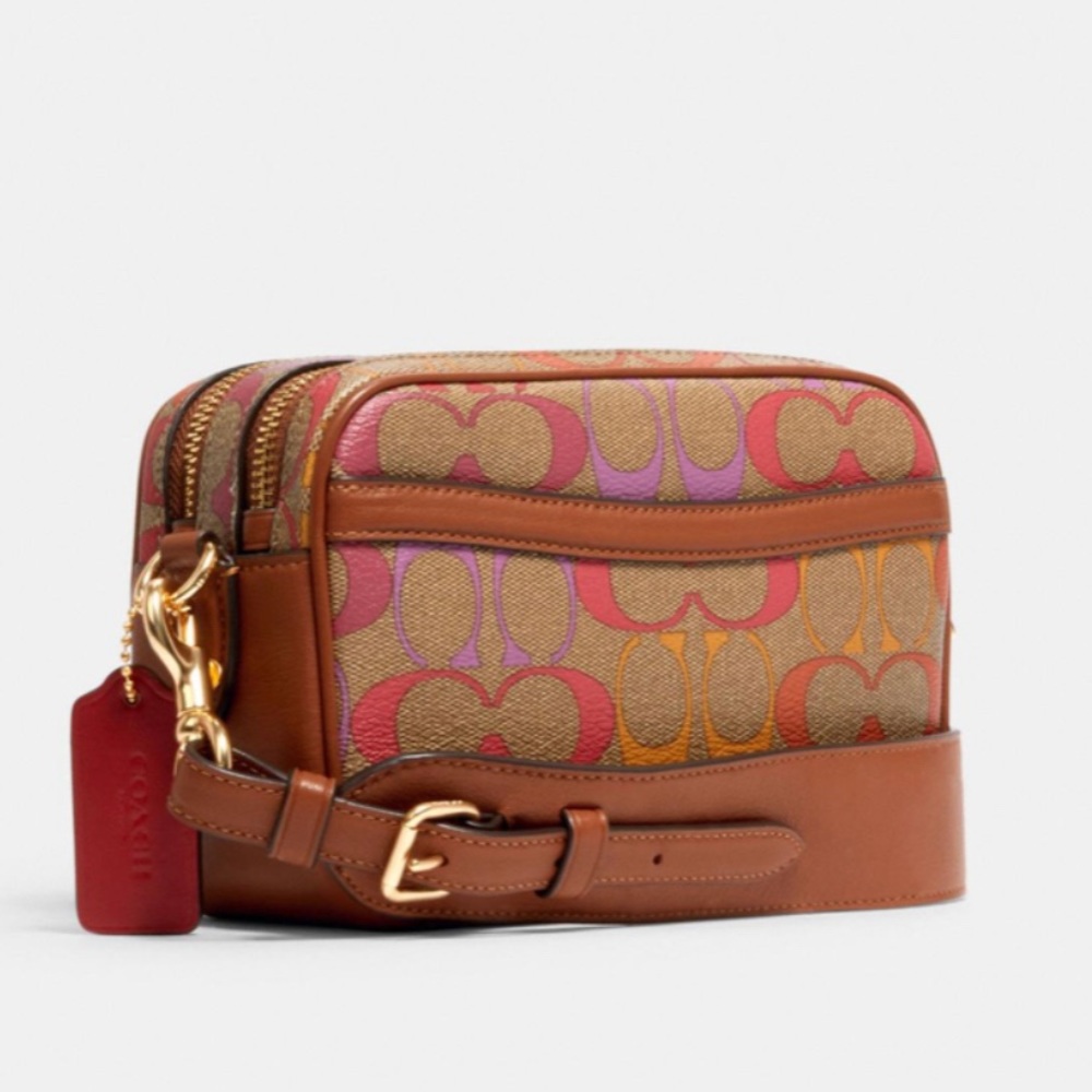Coach Jes Crossbody 20 In Rainbow Signature Canvas